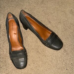 Nine West Women's Blue Gray Leather Heels